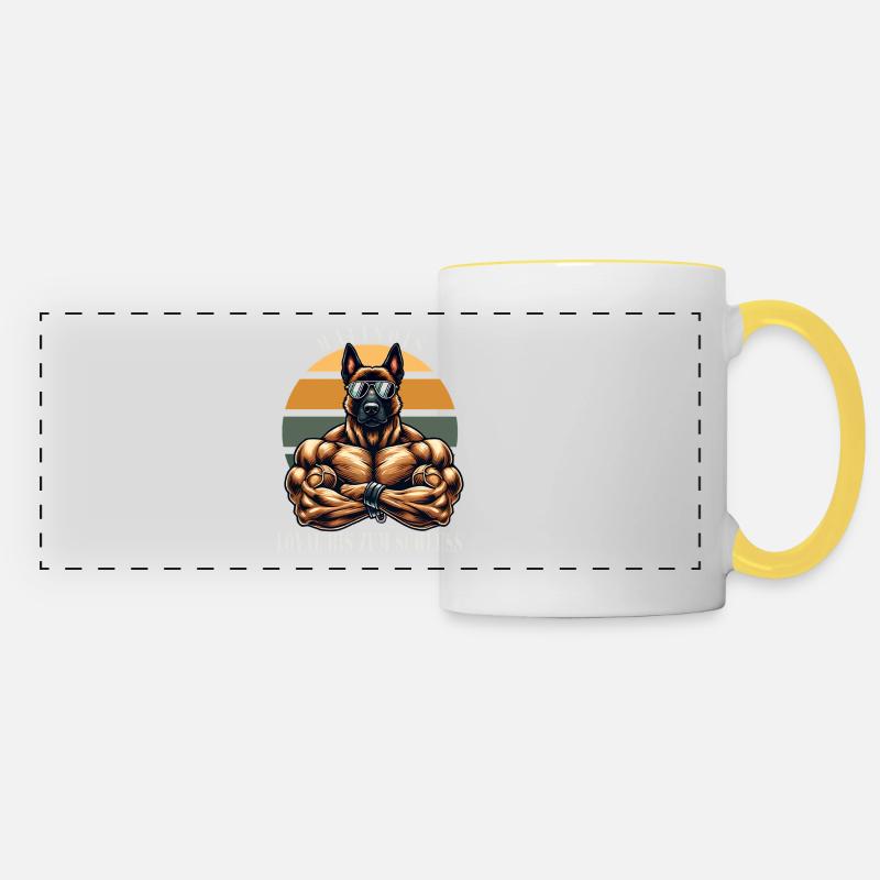 Loyal to the end Muscular Malinois - Panoramic Mug - white/yellow