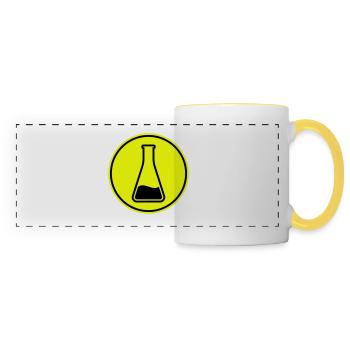 Icône de tube à essai - Mug panoramique contrasté et blanc - blanc/jaune - Devant
