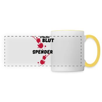 Stolzer Blutspender Blut Spende Geschenk Medizin - Panoramatasse - Weiß/Gelb - Vorne