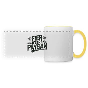 Proud to be a farmer - Panoramic Mug - white/yellow - Front