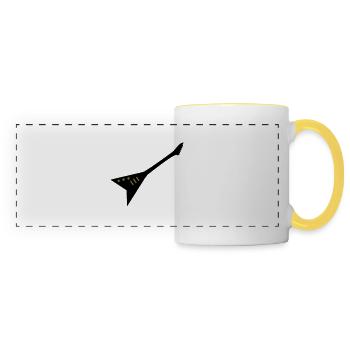 guitare - Mug panoramique contrasté et blanc - blanc/jaune - Devant