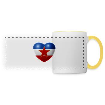 Heart (Yugoslavia / Jugoslavia / Jugosllavia) - Panoramic Mug - white/yellow - Front
