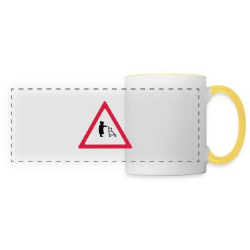 attention pensioners - Panoramic Mug - white/yellow - Front