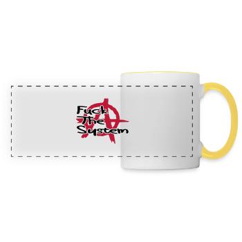 Anarchy__V008 - Mug panoramique contrasté et blanc - blanc/jaune - Devant