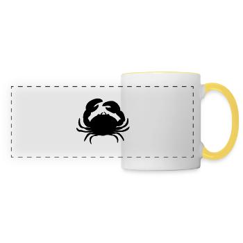 le crabe - Mug panoramique contrasté et blanc - blanc/jaune - Devant