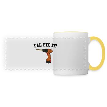 Je vais le faire! - Mug panoramique contrasté et blanc - blanc/jaune - Devant