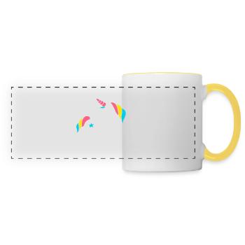 unicorn - Einhorn - Mug panoramique contrasté et blanc - blanc/jaune - Devant