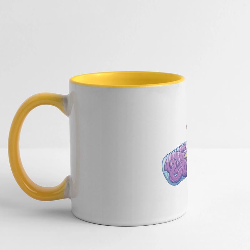 Octopus inside plastic bottle asking for help Panoramic Mug