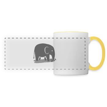 elephant - Panoramic Mug - white/yellow - Front