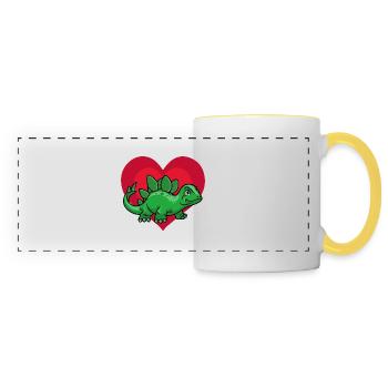 Dino Love - Panoramic Mug - white/yellow - Front