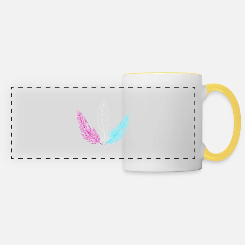 trans plume - Mug panoramique contrasté et blanc - blanc/jaune