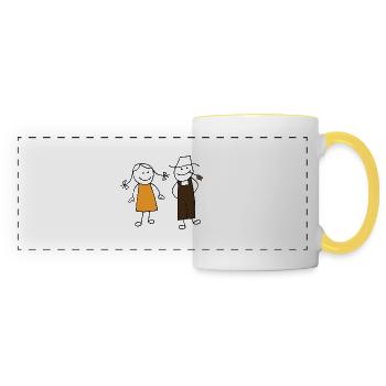 meinbauer Strichnnchen - Mug panoramique contrasté et blanc - blanc/jaune - Devant