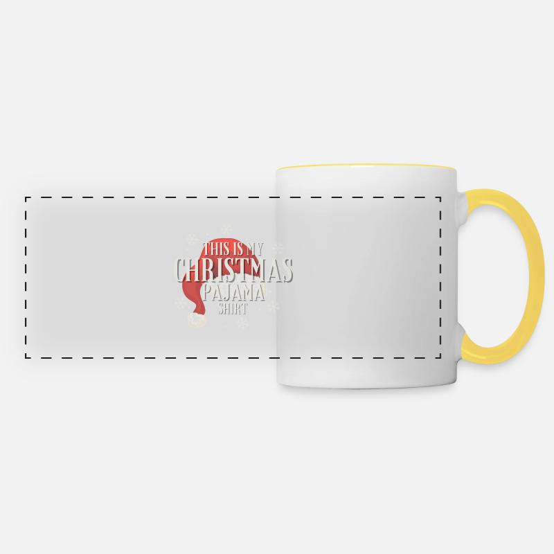 This Is My Christmas Pajama Shirt - Panoramic Mug - white/yellow