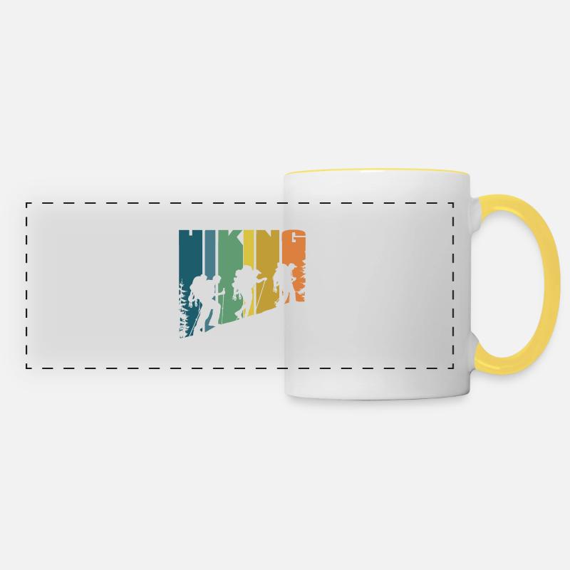 HIKING - Mug panoramique contrasté et blanc - blanc/jaune