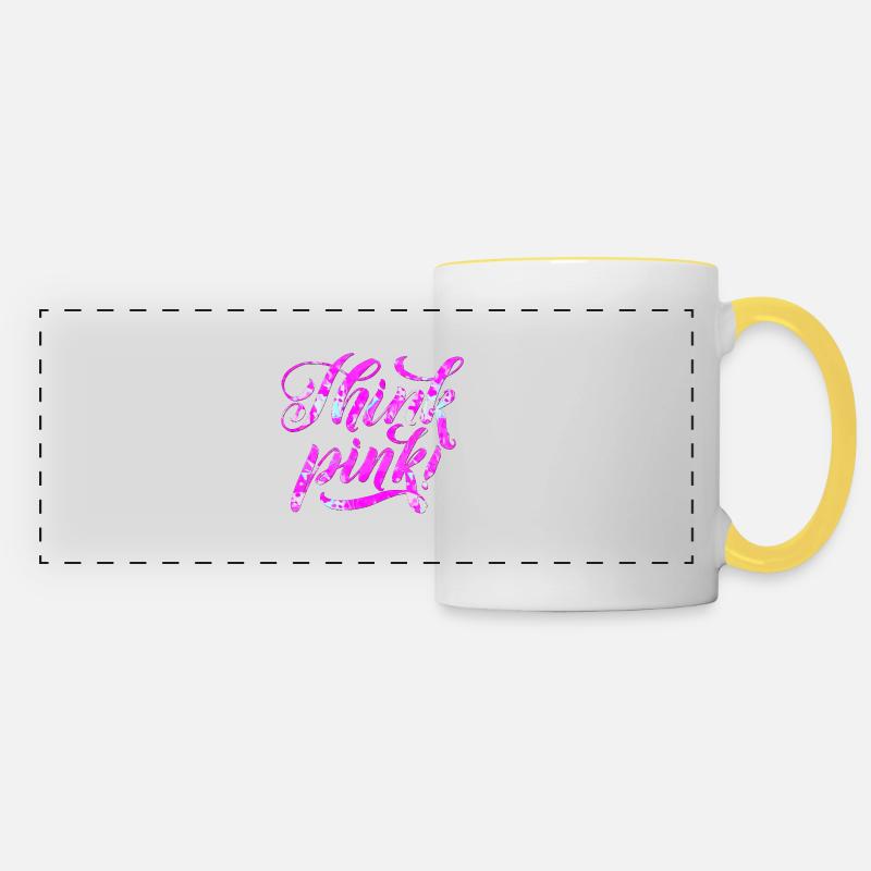Breast cancer - Panoramic Mug - white/yellow