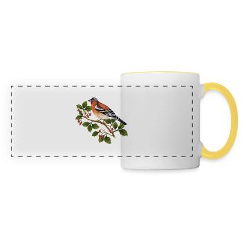 Oiseau - Mug panoramique contrasté et blanc - blanc/jaune - Devant