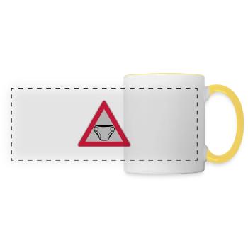 Caution Shield Diaper - Panoramic Mug - white/yellow - Front