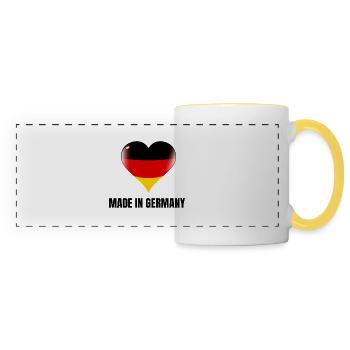 "Made in Germany" - Panoramatasse - Weiß/Gelb - Vorne