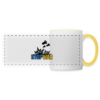 Stop War - Panoramic Mug - white/yellow - Front