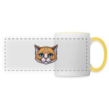 Velvet Paw Spell: Cute Cat - Panoramic Mug - white/yellow - Front