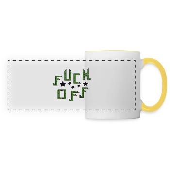 Fuck Off Retrosnakes - Panoramic Mug - white/yellow - Front