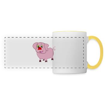 Pig png - Panoramatasse - Weiß/Gelb - Vorne