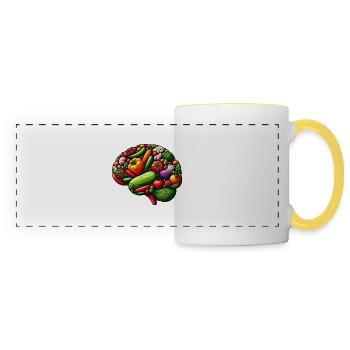 Nourriture pour le cerveau - Mug panoramique contrasté et blanc - blanc/jaune - Devant