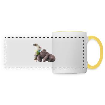 lapin ourson - Mug panoramique contrasté et blanc - blanc/jaune - Devant