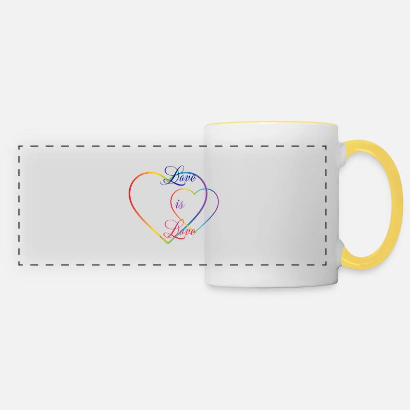 Love is Love - Panoramic Mug - white/yellow