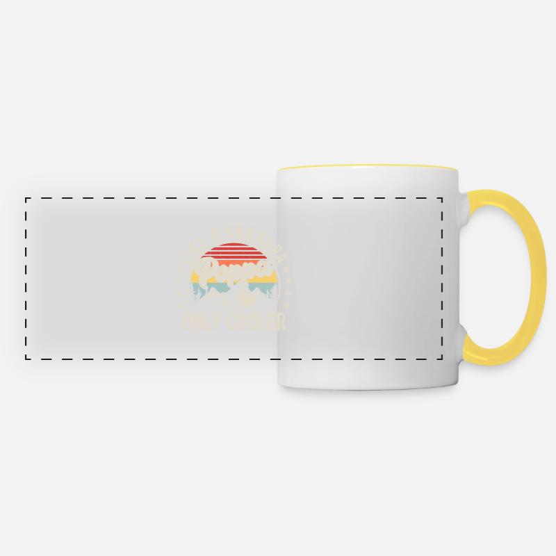 Like A Grandpa Poppa Only Cooler Retro Fathers Day - Panoramic Mug - white/yellow