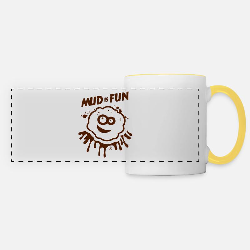 Mud is Fun - Panoramic Mug - white/yellow