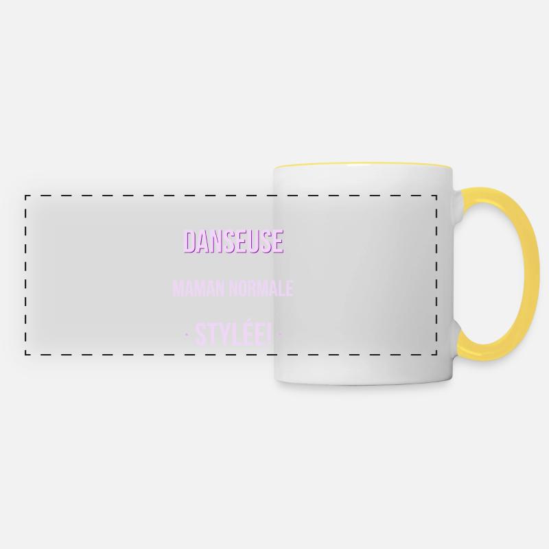 maman DANSEUSE - Mug panoramique contrasté et blanc - blanc/jaune