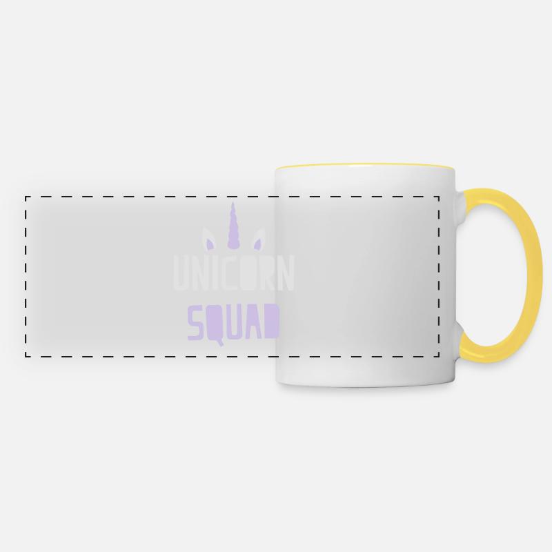équipe de licorne - Mug panoramique contrasté et blanc - blanc/jaune