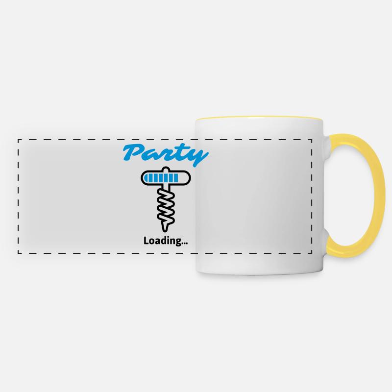 Party Chargement ... - Mug panoramique contrasté et blanc - blanc/jaune