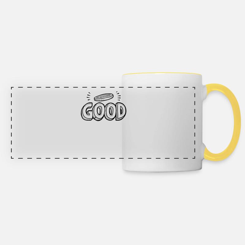 tout simplement bon et BON - Mug panoramique contrasté et blanc - blanc/jaune