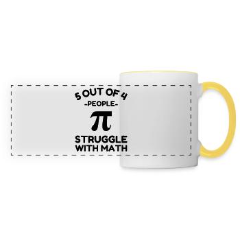 Mathe Lustige Sprüche Mathematik - Panoramatasse - Weiß/Gelb - Vorne