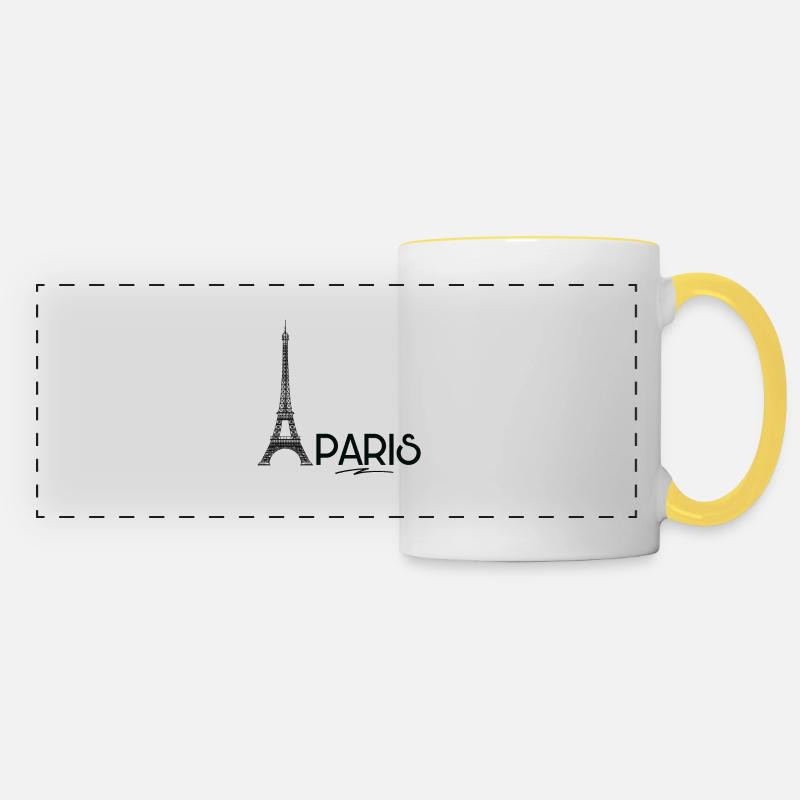 Paris - Eiffeltower - Panoramatasse - Weiß/Gelb