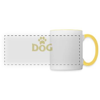 chien - Mug panoramique contrasté et blanc - blanc/jaune - Devant