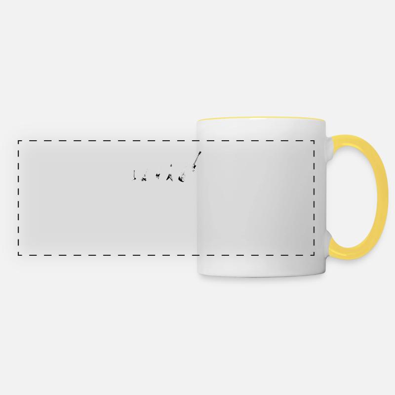 Guitare électrique Evolution Rockstars - Mug panoramique contrasté et blanc - blanc/jaune