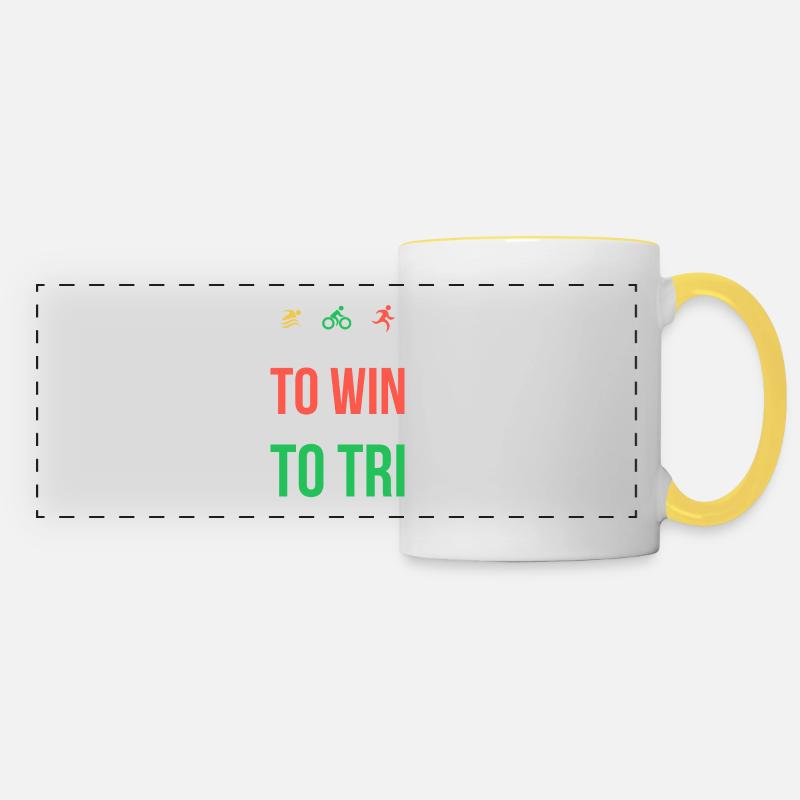 Vous n’avez pas à gagner - Mug panoramique contrasté et blanc - blanc/jaune