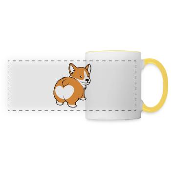 Welsh Corgi Pembroke butt - Panoramic Mug - white/yellow - Front