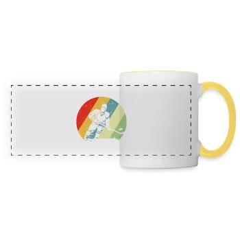 Hockey hockey sport - Mug panoramique contrasté et blanc - blanc/jaune - Devant