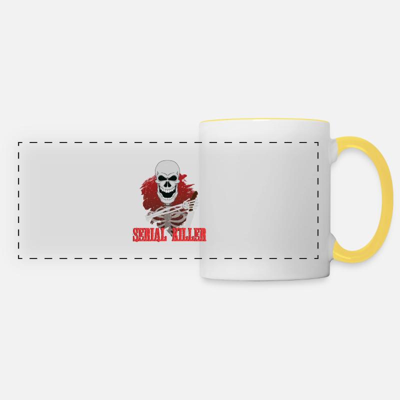 Inner Serial Killer - Mug panoramique contrasté et blanc - blanc/jaune