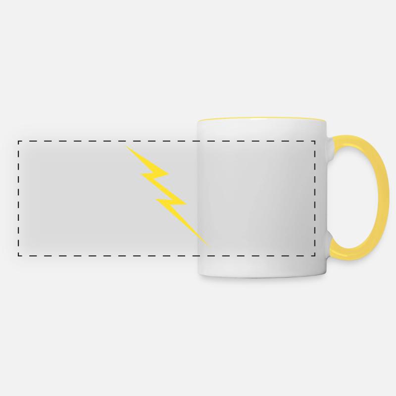 foudre - Mug panoramique contrasté et blanc - blanc/jaune