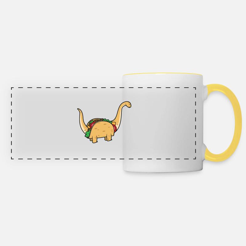 Taco Dino - Panoramic Mug - white/yellow