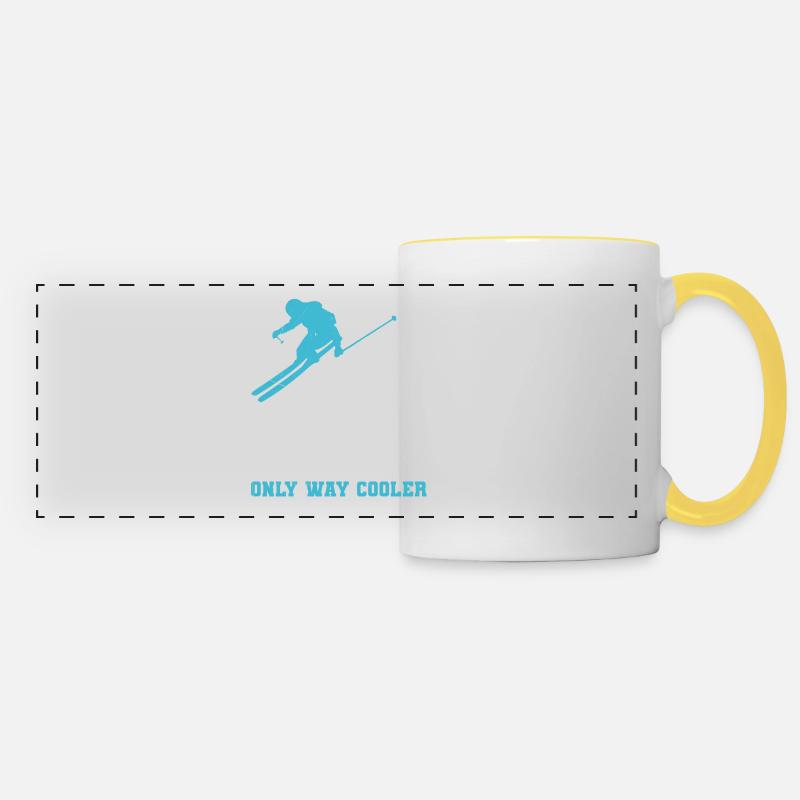 Ski dad shirt skier skiing - Panoramic Mug - white/yellow