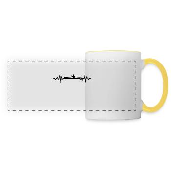 Rythme cardiaque - Mug panoramique contrasté et blanc - blanc/jaune - Devant
