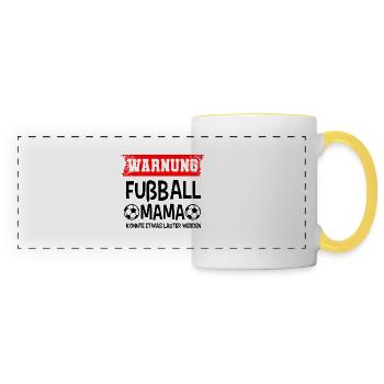 Fussball Mama - Panoramatasse - Weiß/Gelb - Vorne
