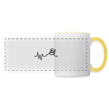 SUV SUV battement de coeur - Mug panoramique contrasté et blanc - blanc/jaune - Devant