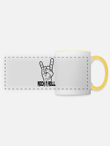 Rock N Roll - Panoramatasse - Weiß/Gelb